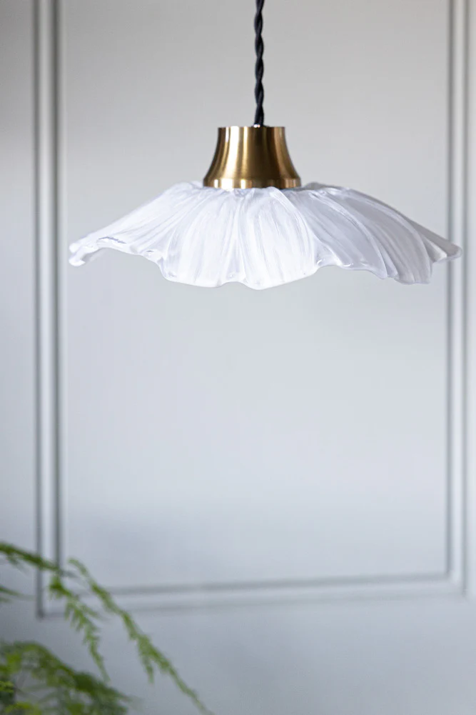 Frosted Flower Daisy Glass Easyfit Ceiling Light Shade - Image 2