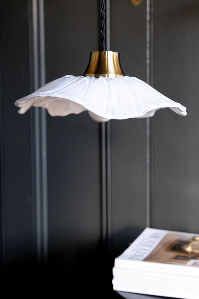 Frosted Flower Daisy Glass Easyfit Ceiling Light Shade - Image 3