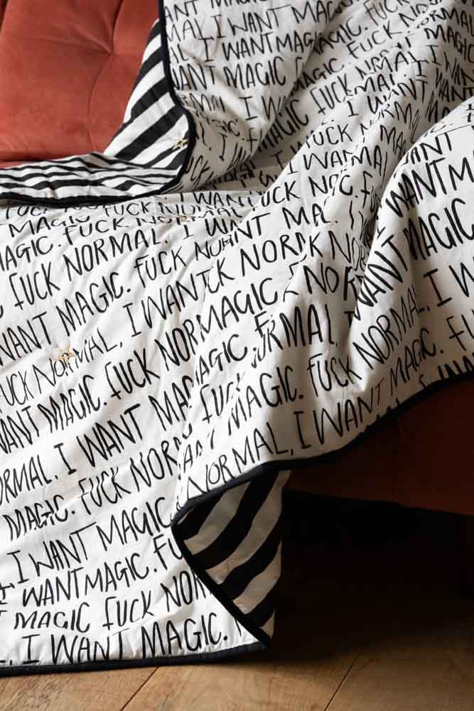 Fuck Normal, I Want Magic Print Reversible Quilt - Image 9