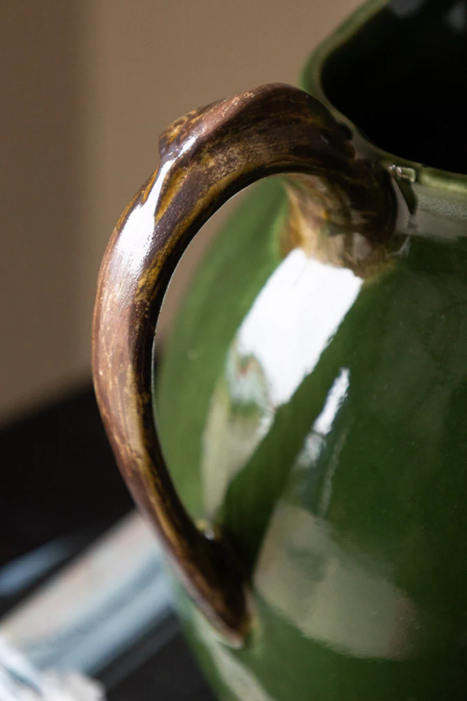 Glazed Jug in Olive Green - Image 4