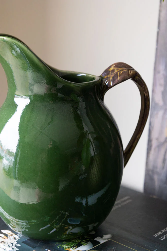 Glazed Jug in Olive Green - Image 5
