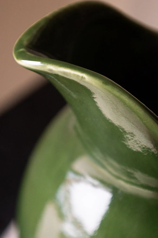 Glazed Jug in Olive Green - Image 6