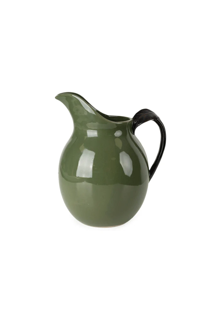Glazed Jug in Olive Green - Image 8