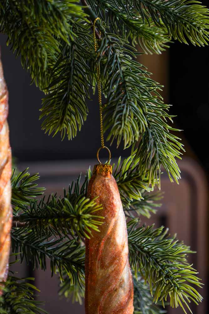 Gold Baguette Glass Christmas Tree Decoration - Image 4