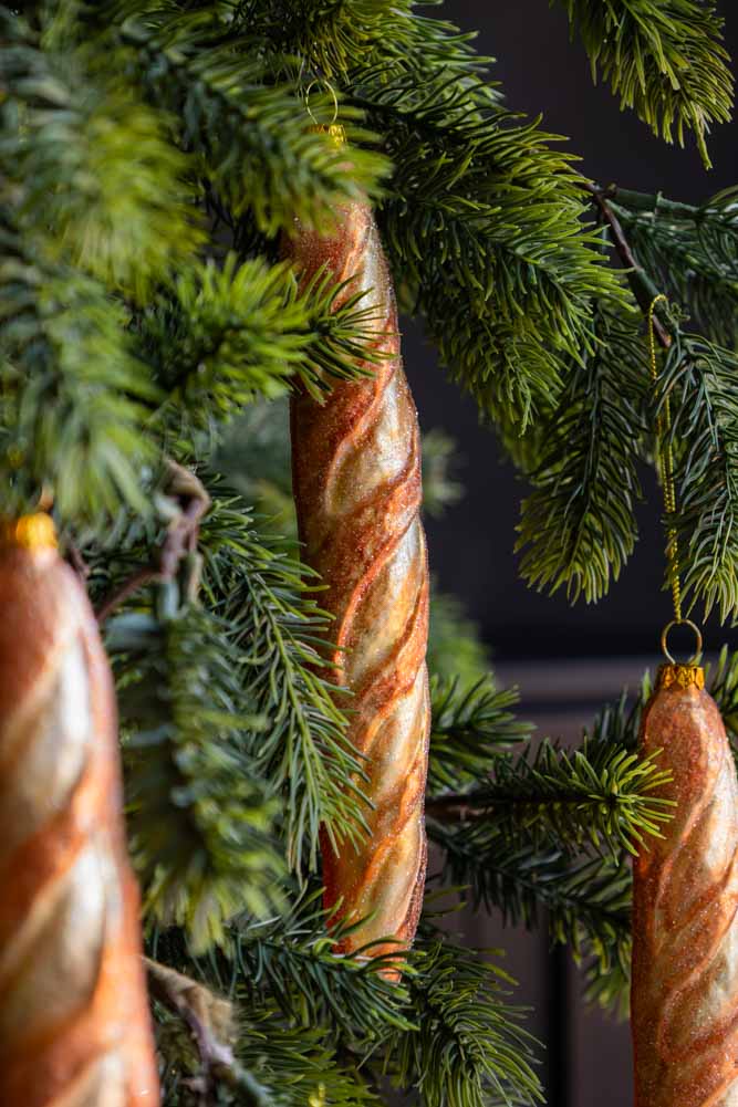 Gold Baguette Glass Christmas Tree Decoration - Image 5