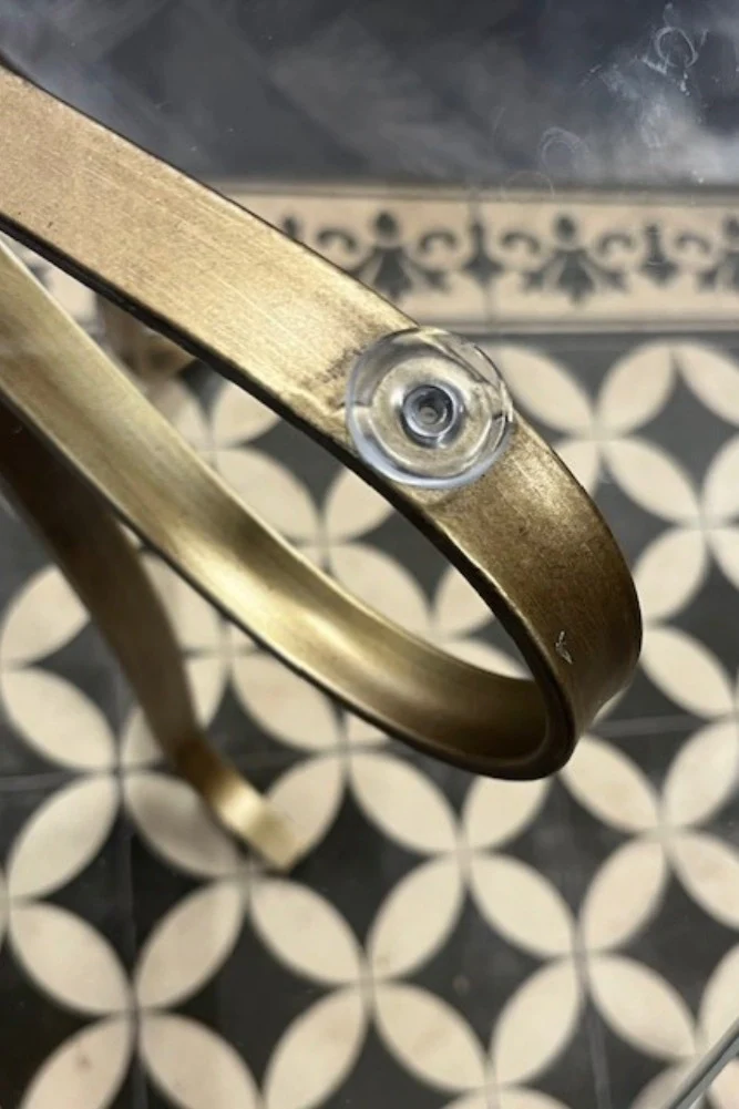 Gold Bow Round Glass Side Table - SECONDS - Image 3