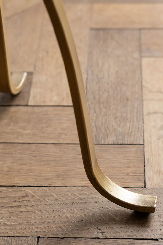 Gold Bow Round Glass Side Table - SECONDS - Image 6