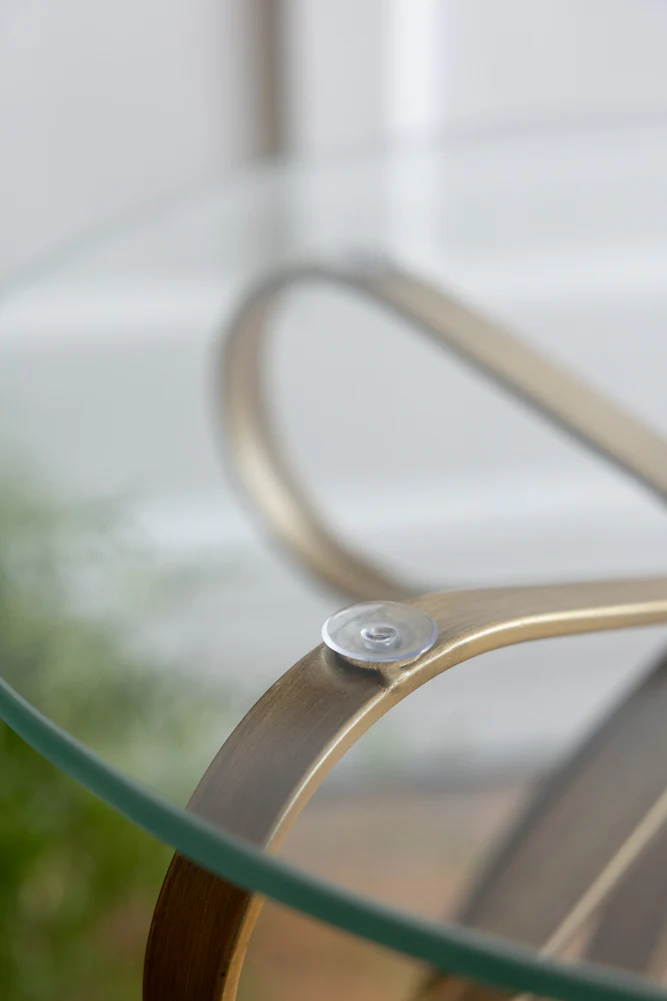 Gold Bow Round Glass Side Table - SECONDS - Image 7