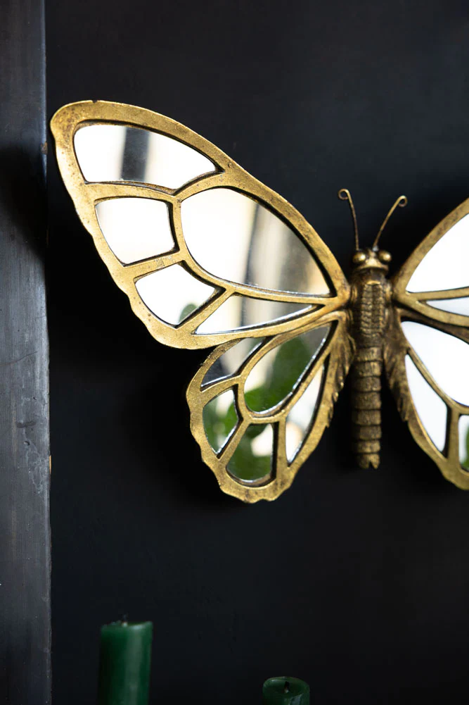 Gold Butterfly Decorative Wall Mirror - Image 2