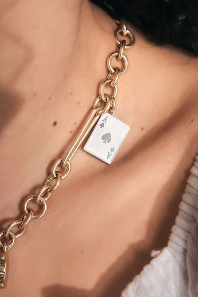 Gold Chunky Chain Charm Necklace - Image 11