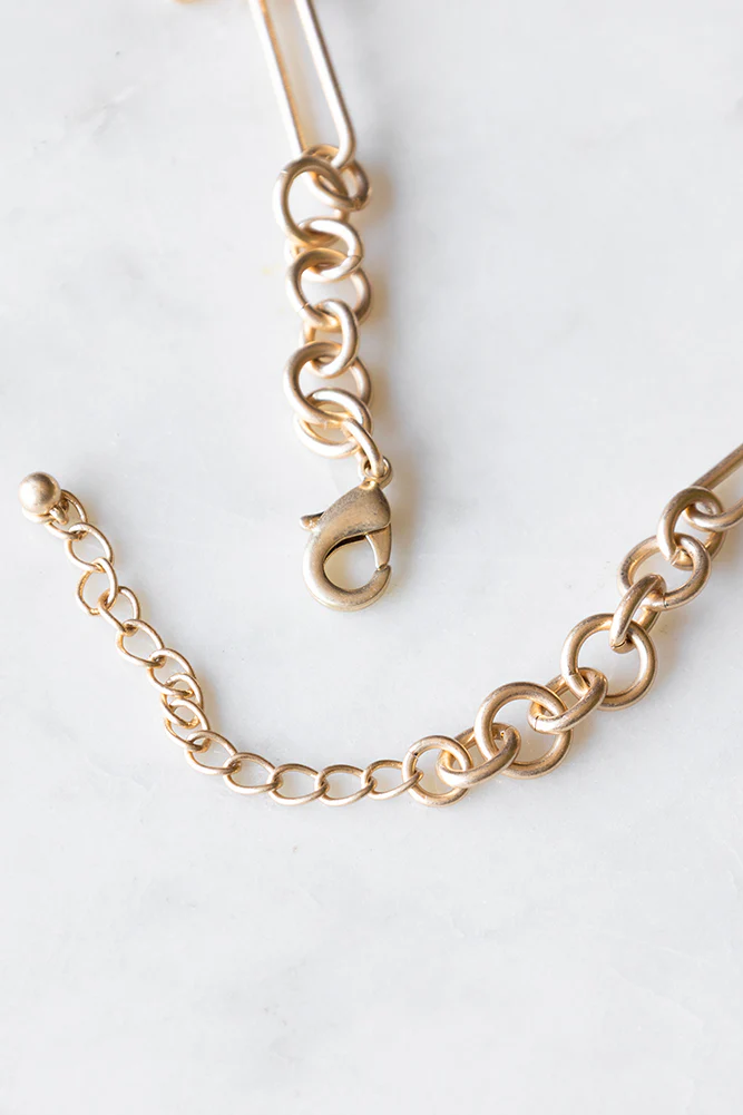 Gold Chunky Chain Charm Necklace - Image 15