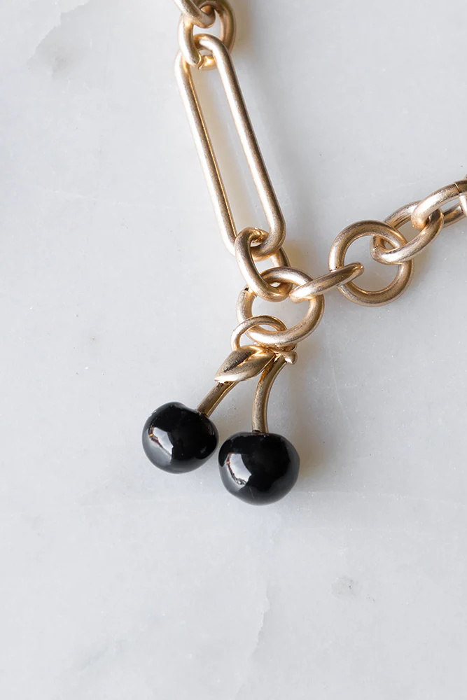 Gold Chunky Chain Charm Necklace - Image 5