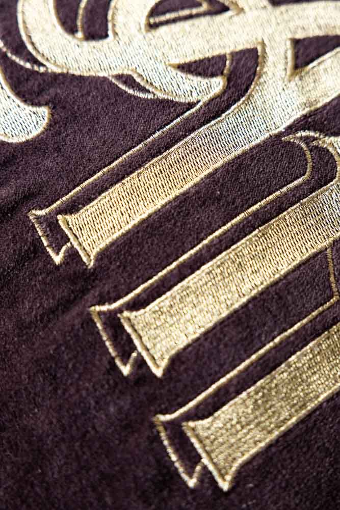 Gold Embroidered Fuck Yeah Cushion - Image 4