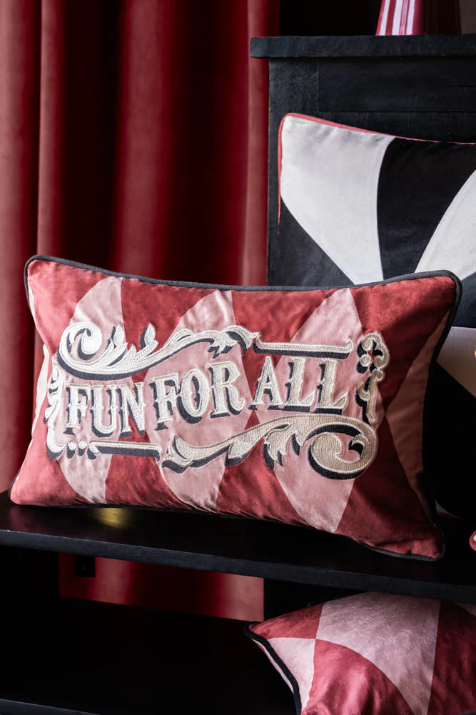 Gold Embroidered Fun For All Cushion - Image 5