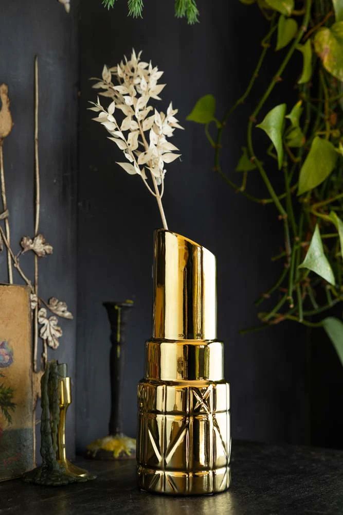 Gold Lipstick Vase - Image 3
