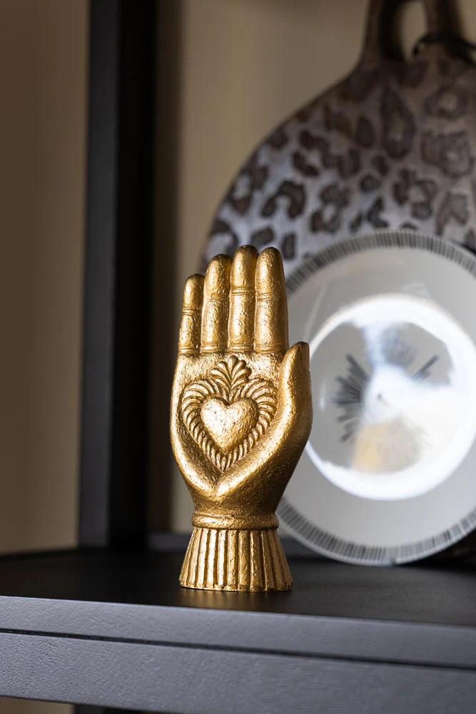 Gold Milagro Heart Hand Decorative Ornament - Image 2