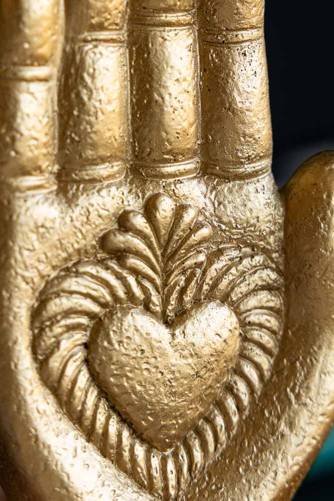 Gold Milagro Heart Hand Decorative Ornament - Image 4