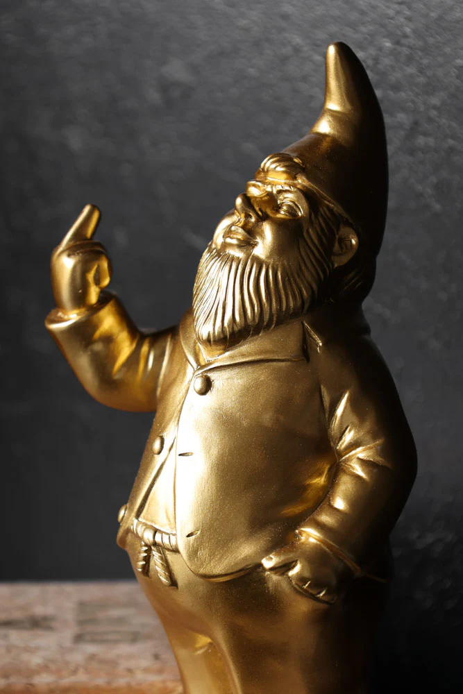 Gold Naughty Gnome Money Box - Image 3
