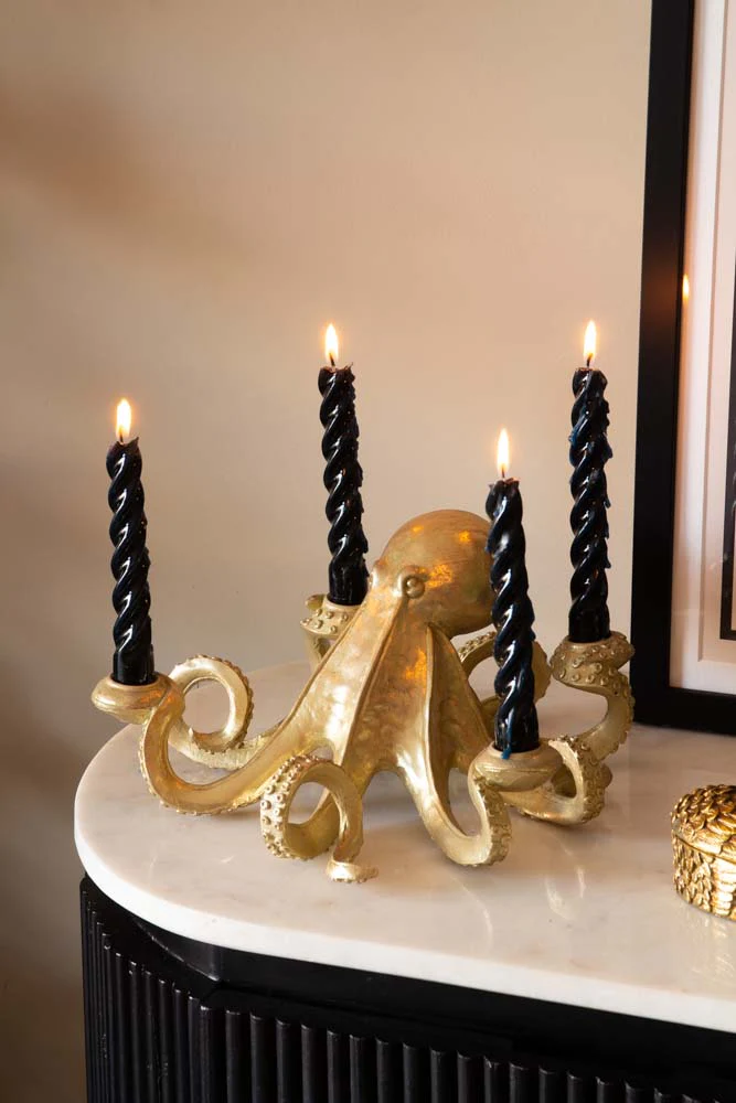 Gold Octopus Candlestick Holder - Image 2