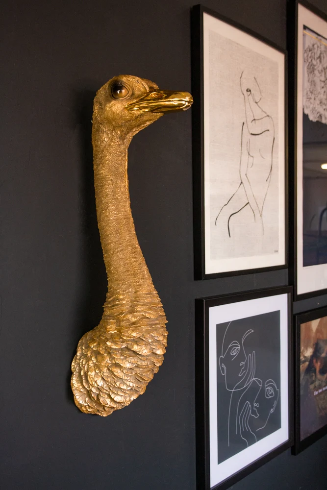 Gold Ostrich Head Wall Decoration - Image 2