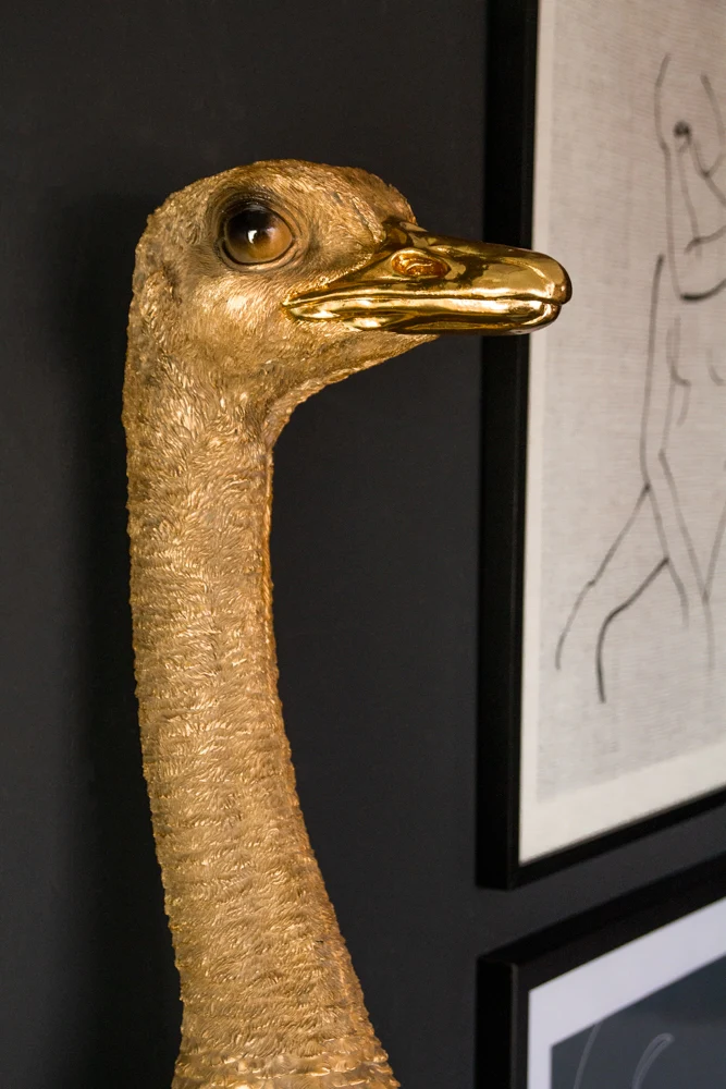 Gold Ostrich Head Wall Decoration - Image 3
