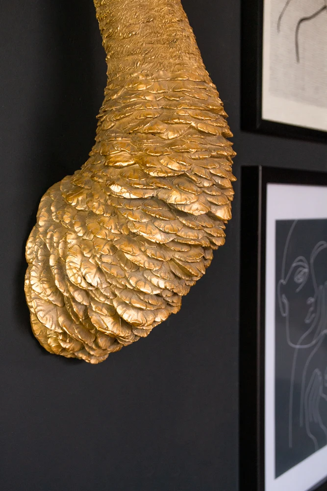 Gold Ostrich Head Wall Decoration - Image 4