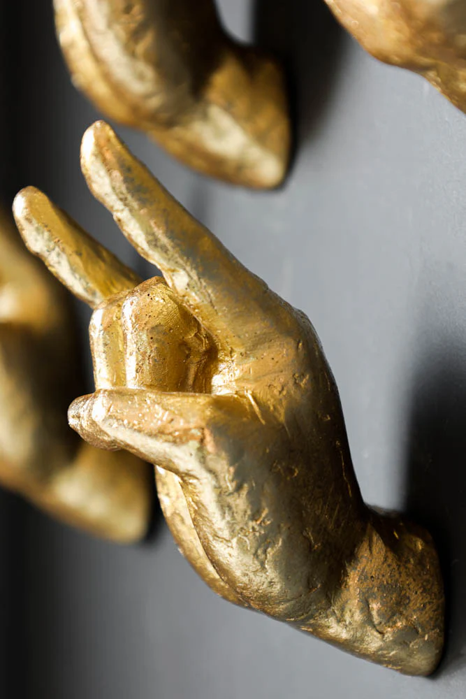Gold Set of 4 Rock On Wall Hands - Image 5