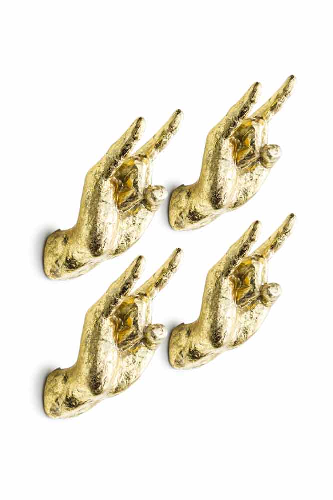 Gold Set of 4 Rock On Wall Hands - Image 8