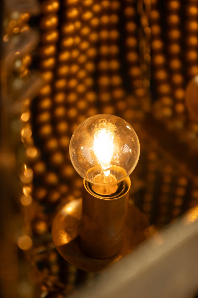 Gold Star Shaped Beaded Statement Chandelier Light - Image 15
