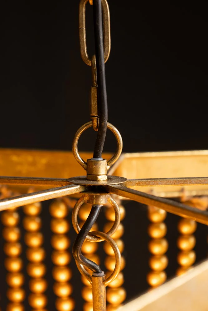 Gold Star Shaped Beaded Statement Chandelier Light - Image 16