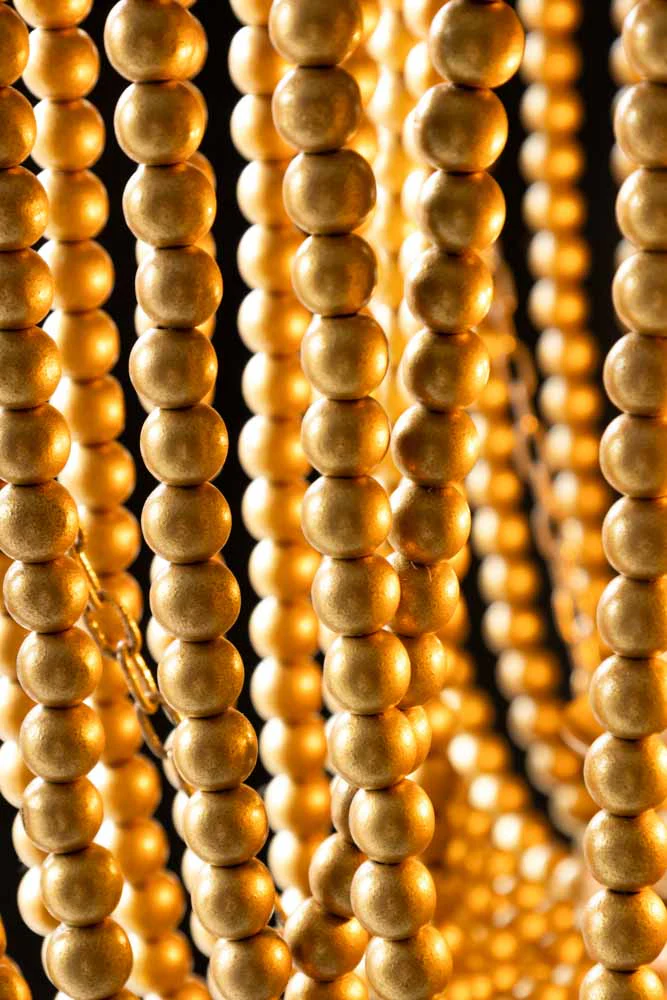 Gold Star Shaped Beaded Statement Chandelier Light - Image 4