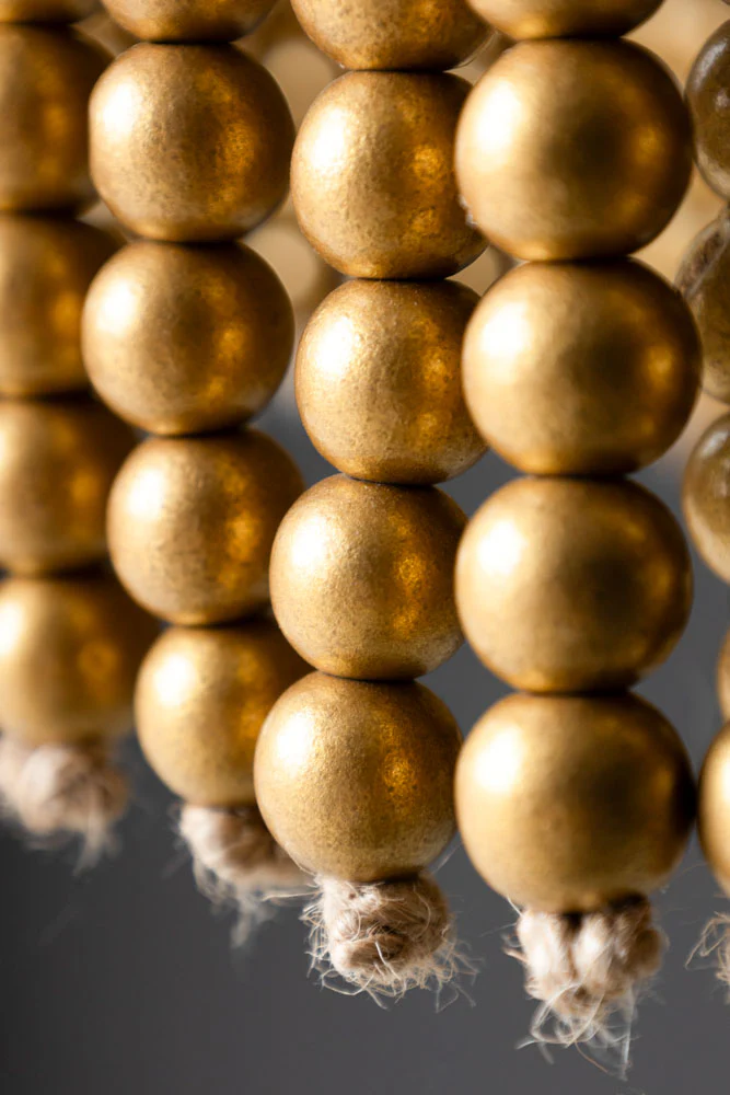 Gold Star Shaped Beaded Statement Chandelier Light - Image 7