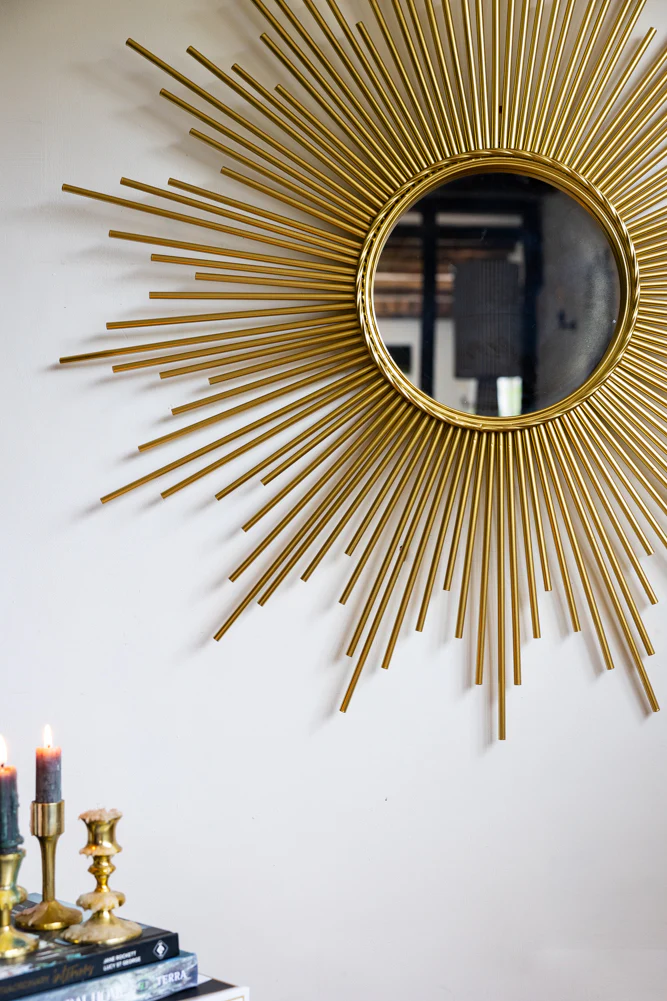 Gold Starburst Framed Decorative Mirror - Image 2