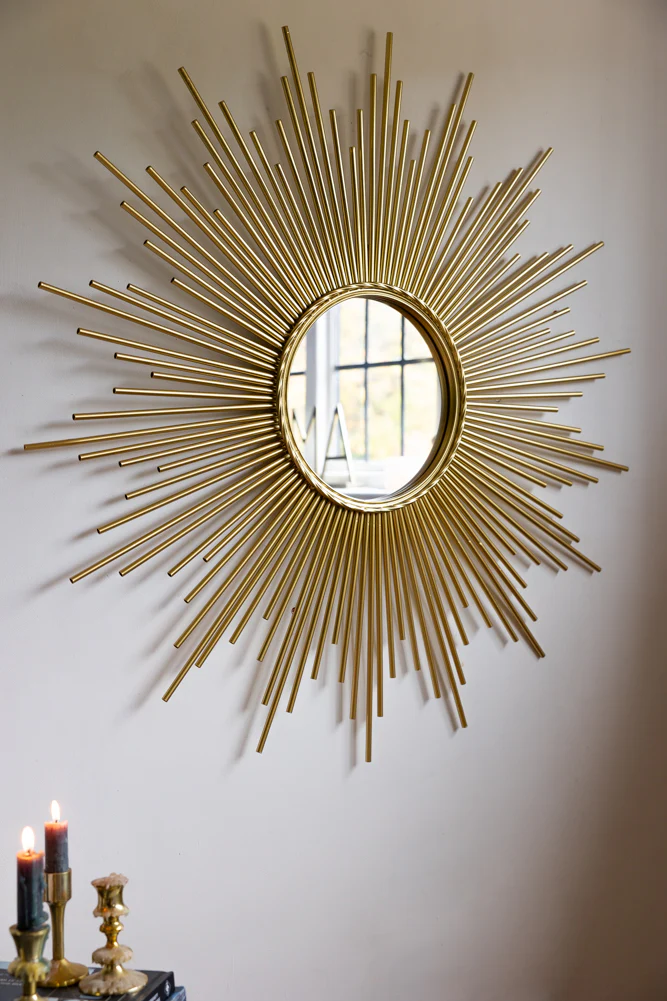 Gold Starburst Framed Decorative Mirror - Image 5