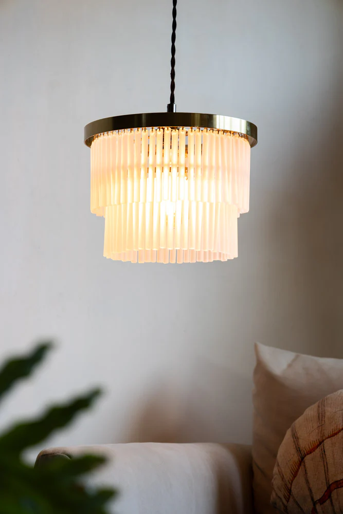 Gold Tiered Glass Easyfit Ceiling Light Shade