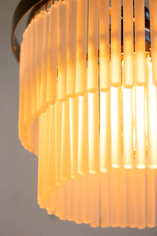 Gold Tiered Glass Easyfit Ceiling Light Shade - Image 5