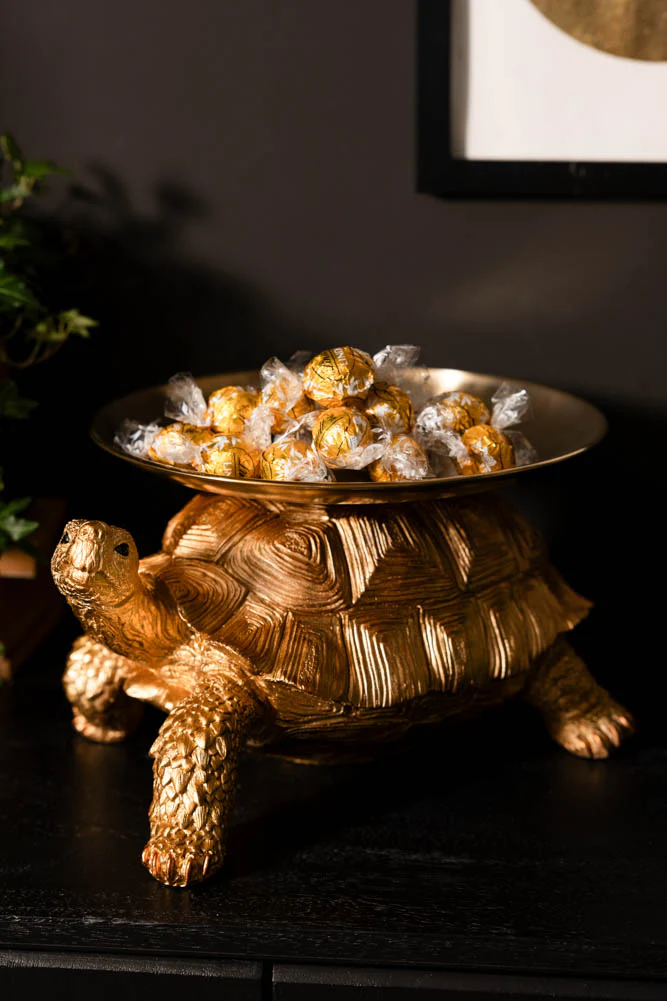 Gold Tortoise With Tray