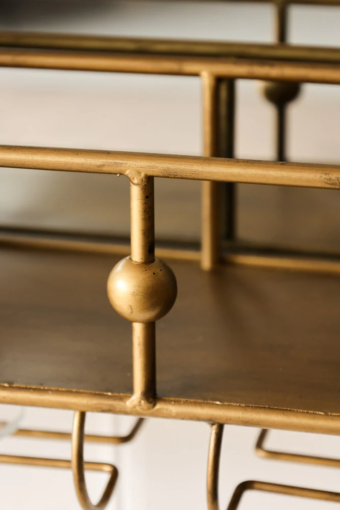 Gold Wall Mirror With Bar Shelf - Image 7