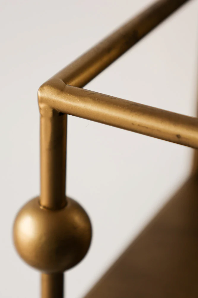 Gold Wall Mirror With Bar Shelf - Image 8