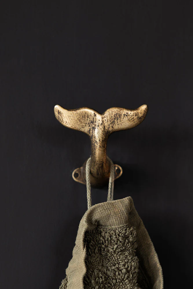 Gold Whale Tail Coat Hook