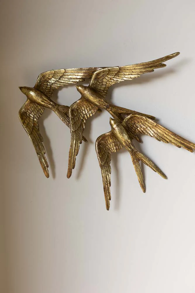 Golden Swallows Bird Wall Hanging - Image 2