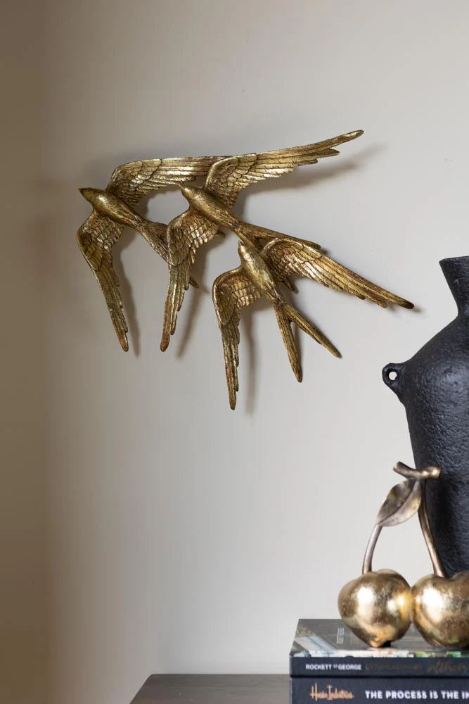 Golden Swallows Bird Wall Hanging - Image 4