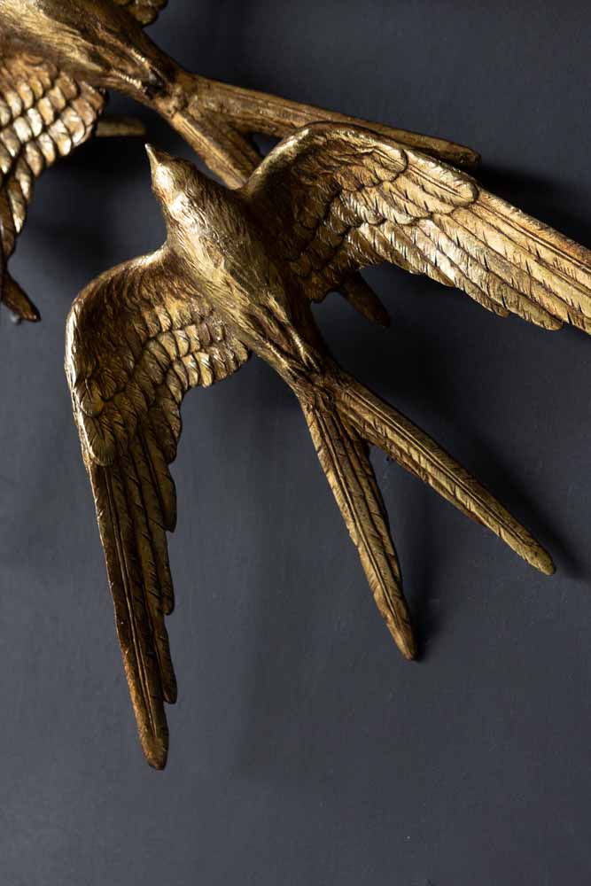 Golden Swallows Bird Wall Hanging - Image 5
