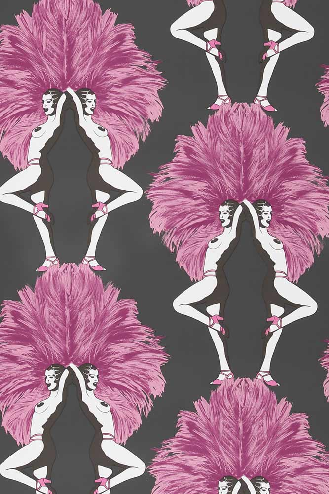 Graduate Collection Showgirl Black & Hot Pink Wallpaper - Image 5