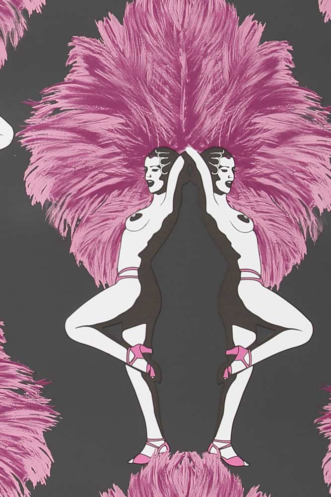 Graduate Collection Showgirl Black & Hot Pink Wallpaper - Image 6
