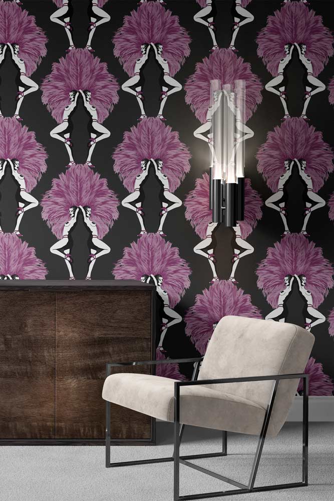 Graduate Collection Showgirl Black & Hot Pink Wallpaper - Image 8