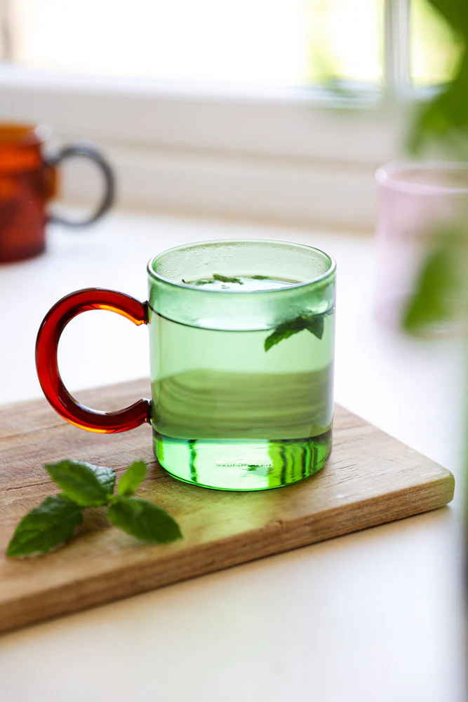 Green & Red Glass Mug - Image 2