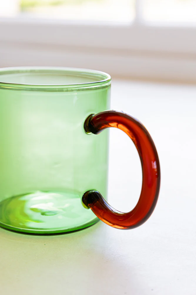 Green & Red Glass Mug - Image 3