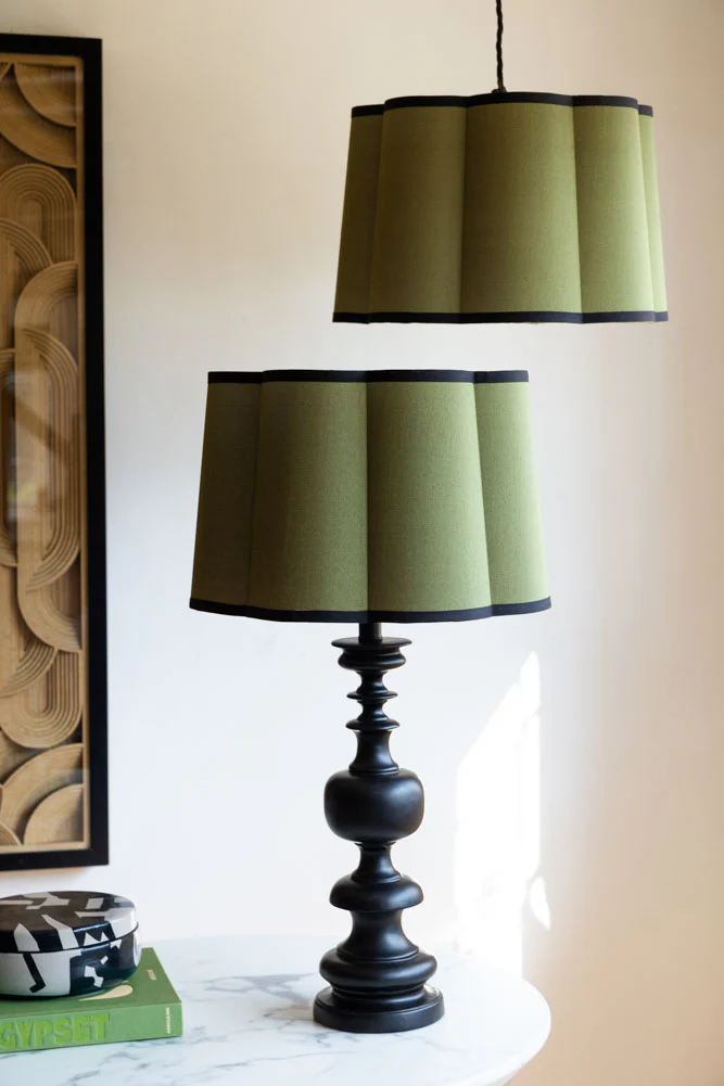 Green Scalloped Easyfit Lampshade