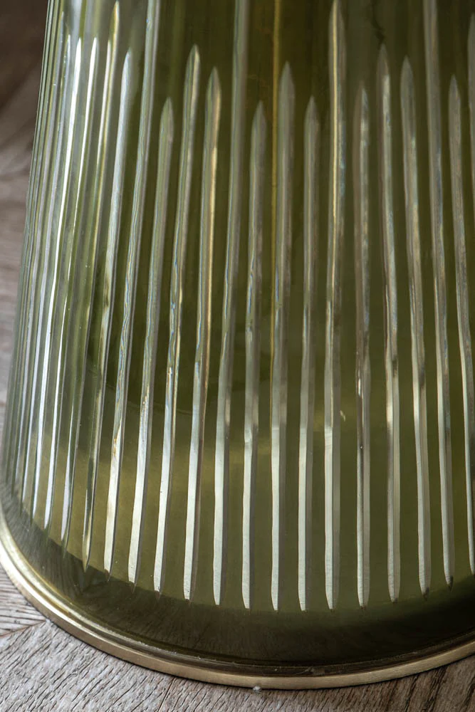 Green Tapered Glass & Marble Side Table - Image 3
